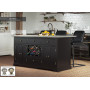 Black Kitchen Island With Grey Granite Worktop