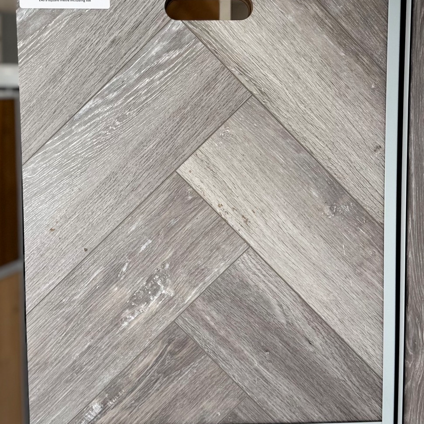 Kensington Luxury LVT Herringbone Oak Smoked Grey