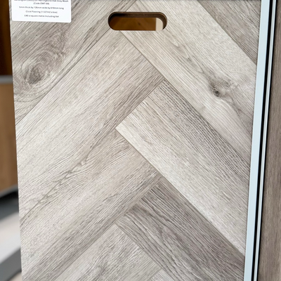 Kensington Luxury LVT Herringbone Oak Grey Wash