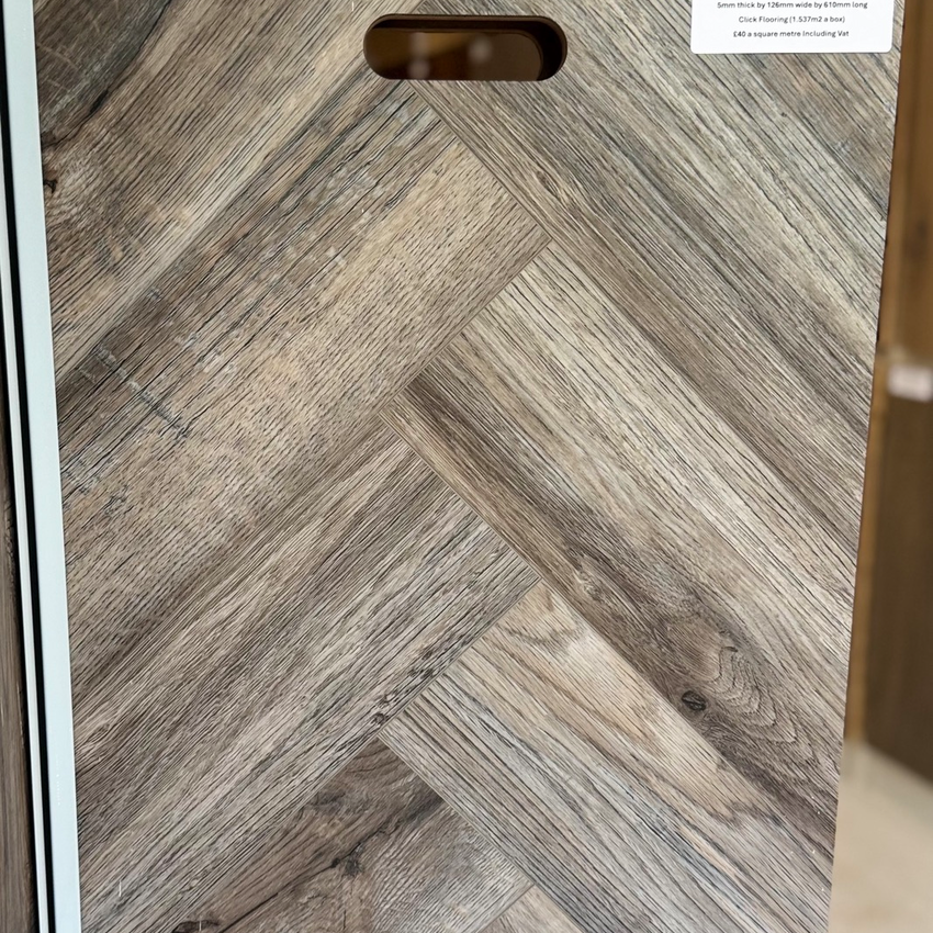 Kensington Luxury LVT Herringbone Oak Vintage Distressed