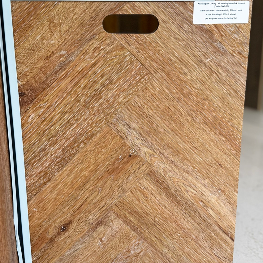 Kensington Luxury LVT Herringbone Oak Natural