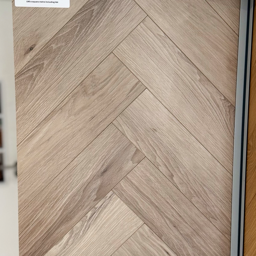 Kensington Luxury Laminate Herringbone Oak Light Vintage